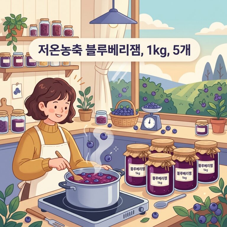 저온농축 블루베리잼, 1kg, 5개