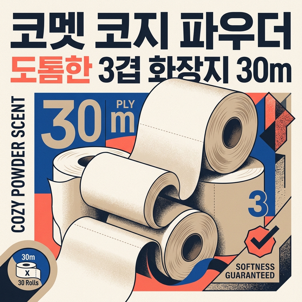 코멧 코지 파우더 도톰한 3겹 화장지 30m 제품 이미지